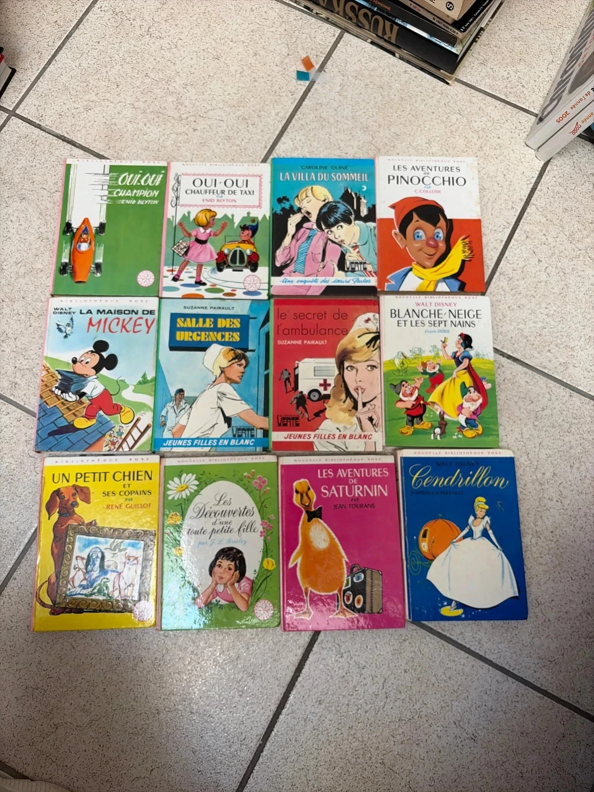 Vintage book set Library Rose & Library Green – Disney, Oui-Oui, children's classics – photo 5